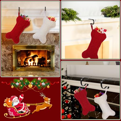 Christmas Stocking Holders with Scratch Protection - Black, 5 Pack