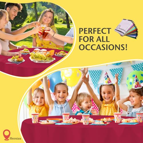 84in Round Cerise Plastic Tablecloth - Premium Quality Disposable Cover