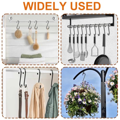 Heavy Duty S Hooks - 10 Pack 6 Inch Vinyl Coated Non-Slip Hooks for Hanging Plants, Clothes, and Tools