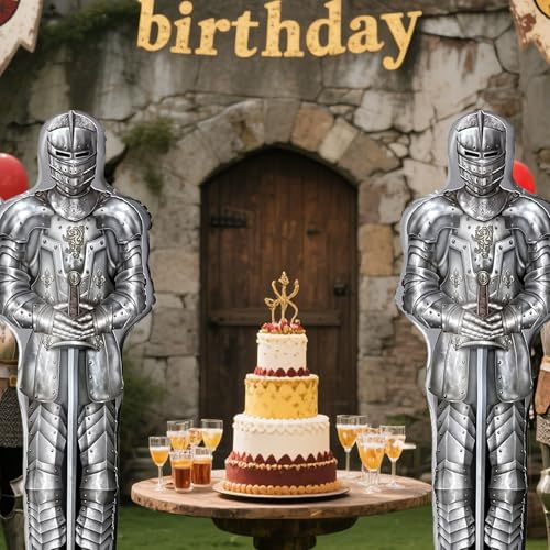 AFZMON 2Pcs Knight Balloons - Medieval Party Decorations