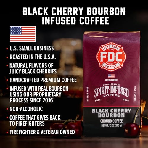 Fire Department Coffee Black Cherry Bourbon Infused Medium Roast - 12 oz (2 Pack)