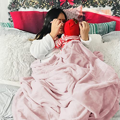 Bedsure GentleSoft Fleece Throw Blanket - Pink, 50x70 Inch Lightweight Plush