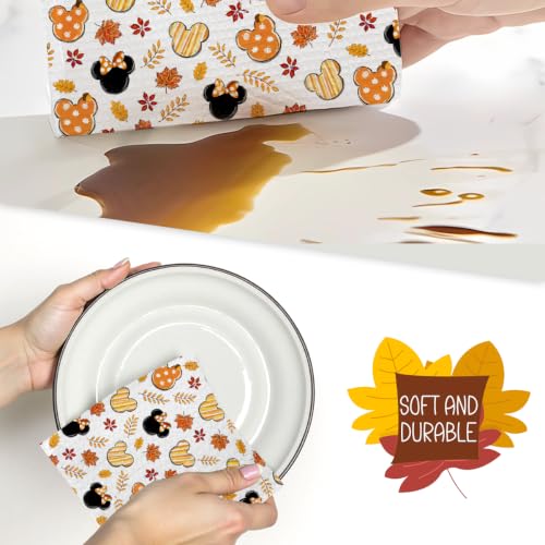 Fall Kitchen Towels - 2 Pack Cartoon Mouse Design, 14x24 Inch