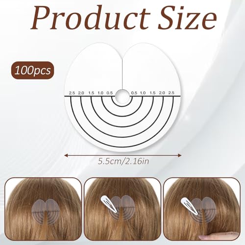 100 Pcs Heat Shield Guards for Hair Extensions with Scale, Clear PVC Keratin Protectors