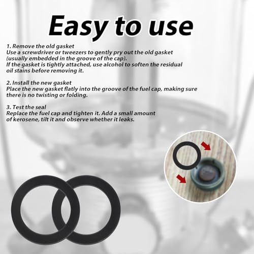 12pcs No.2 Fuel Cap Seals for Coleman 220 Lanterns, Black Fluorine Rubber Lanterns and Stoves Fuel Cap Replacement