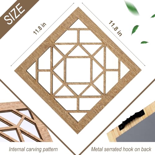 Rustic Farmhouse Square Wall Mirrors - Set of 2, 12x12 in