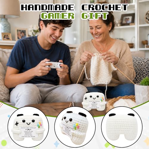 Handmade Crochet Game Controller Gift - Positive Support for Gamers