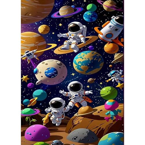 5D Space Astronaut Diamond Art Kit - 12x16 Inch DIY Painting