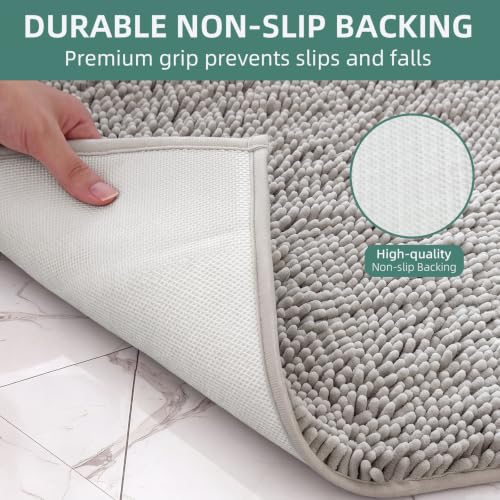AceSoul Chenille Bath Rug 29.5x19.5 - Soft, Absorbent & Quick Dry