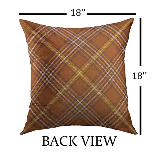 Mugod 18x18 Inch Decorative Throw Pillow Cover - Tartan Plaid Home Decor Cushion Case