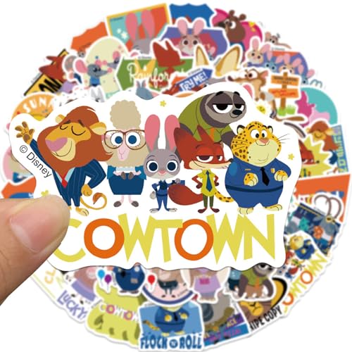 Zootopia Vinyl Stickers - 50Pcs Water-Resistant Decals for Laptops & Water Bottles
