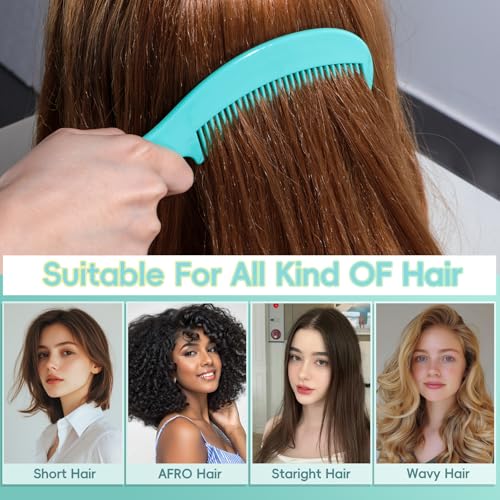 Oneleaf Wide Tooth Hair Comb & Scalp Massage Shampoo Brush 4-Pack Green
