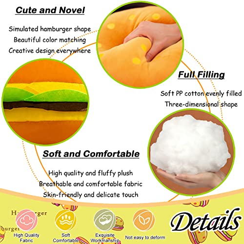 Zhidiloveyou 11.8 Inch Plush Cheeseburger Pillow Toy - Realistic Stuffed Food