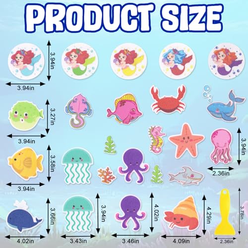30 PCS Mermaid Non-Slip Bathtub Stickers for Safety