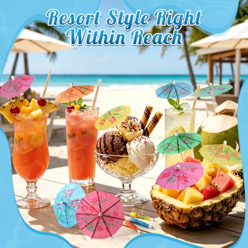 Multicolor 60 Mini Cocktail Umbrellas Drink Picks - Tropical Party Decorations