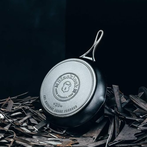 Lodge Blacklock 12" Cast Iron Skillet - Triple Seasoned - Lightweight & Easy Cleanup Cookware