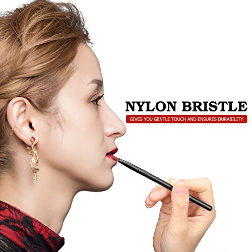 Luxspire Lip Brush and Concealer Brush Set, 2 Pieces Black Synthetic