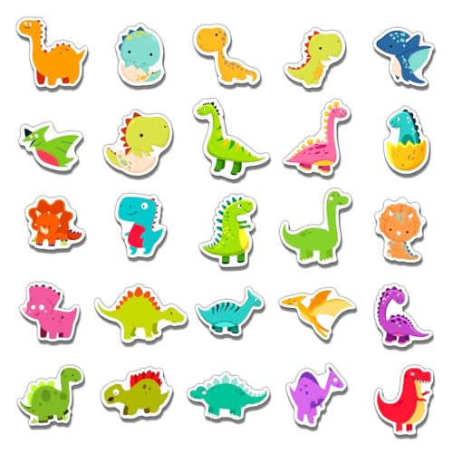 50 Pcs Cute Animal Dinosaur Stickers Pack - Waterproof Vinyl Decals