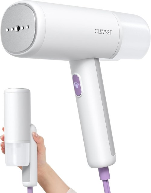 CLEVAST Portable Garment Steamer - Handheld Travel Size Wrinkle Remover with Fast 30-Second Heat Up
