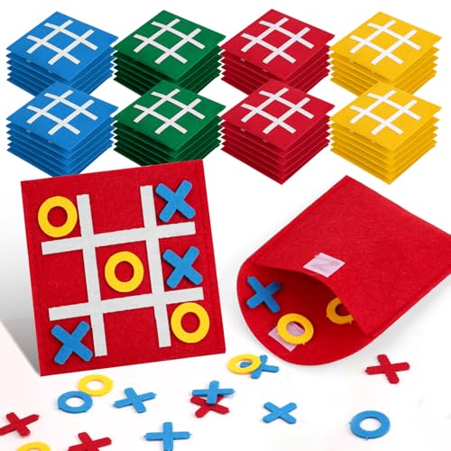 12 Pcs Felt Tic Tac Toe Board Games for Kids - Party Favors & Travel