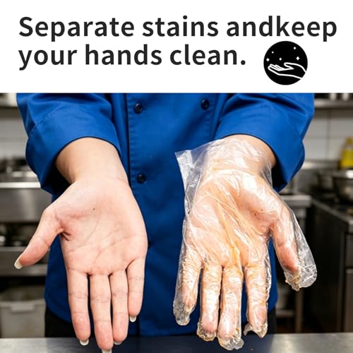 100 Pack Disposable Plastic Food Handling Gloves - BPA-Free, Waterproof