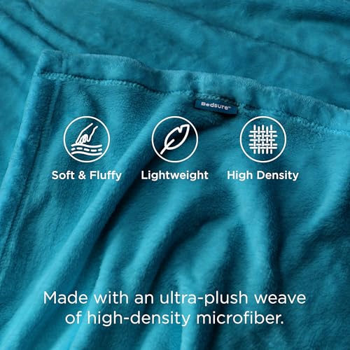 Bedsure GentleSoft Fleece Throw Blanket - Teal, 50x60 inches