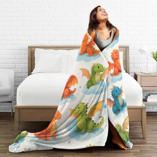Viorise Dragon Blanket 50x40 Inch Cozy Fleece Throw for Dragon Lovers Gift