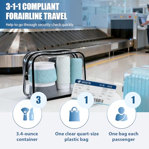 Clear TSA Approved Toiletry Bag 2-Pack Travel Cosmetic Organizer