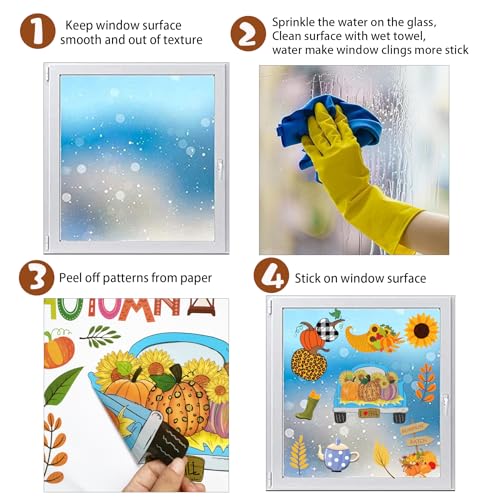 Autumn Window Clings - 83 PCS Double-Sided Fall Stickers