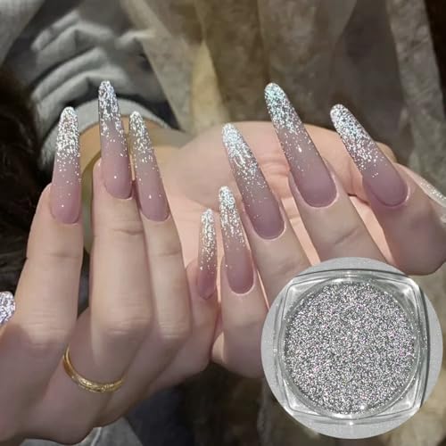 FSpronail Reflective Glitter Powder Set - 6 Colors Diamond Shimmer Dust
