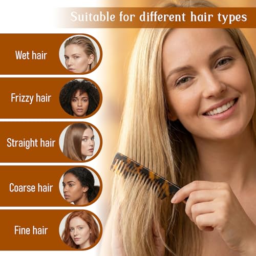 Rat Tail Combs 2-Piece Acetate Hair Parting and Styling Comb Set
