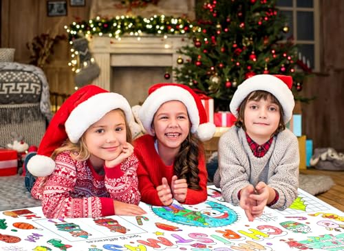 SICOHOME Christmas Giant Coloring Poster Tablecloth - 35" x 54"