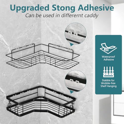 8 Pack Strong Adhesive Shower Caddy Hooks for Bathroom & Kitchen
