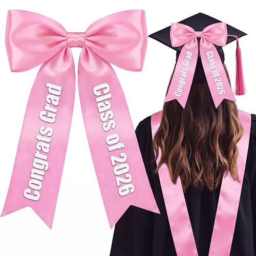 Rivvlive Class of 2026 Graduation Cap Bow Large Decor and Hair Accessory
