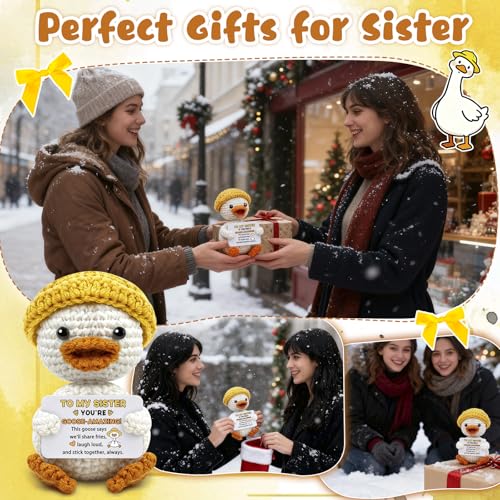 Handmade Positive Goose Crochet Doll for Sisters & Friends