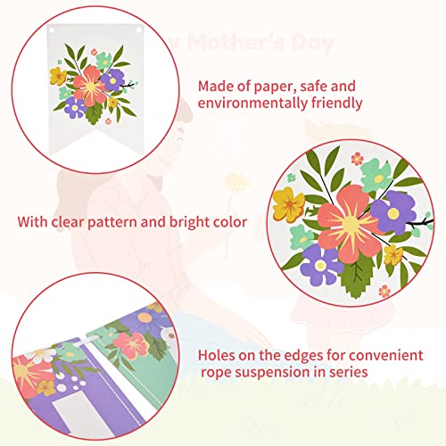 Happy Mother's Day Banner - Floral Garland Decoration for Parties