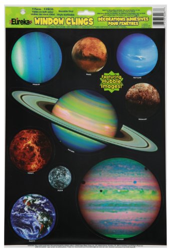 Eureka Planets Vinyl Window Clings - 12'' x 17'' Classroom Decor