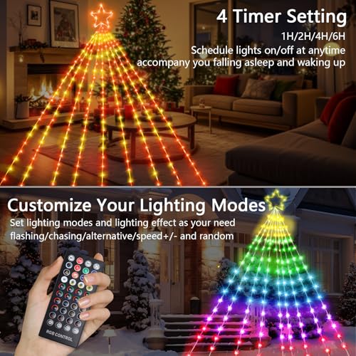 16.4ft LED Christmas Tree Lights with App & Remote Control - Waterfall Decor