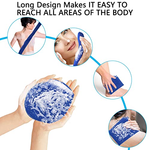 3-Piece African Exfoliating Net Sponge Set - Long Bath Wash Scrubber