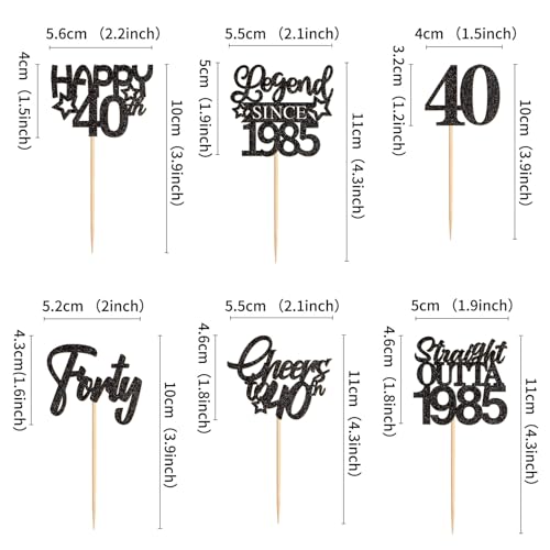 40th Birthday Cupcake Toppers - Straight Outta 1983 (24 Pack)