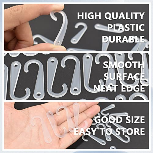 500 Pcs Clear J Hooks for Sock and Hat Display Hanger