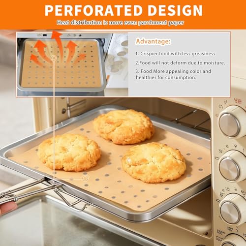 MEIYA Disposable Air Fryer Liners - 60 Pcs Non-Stick Parchment Sheets