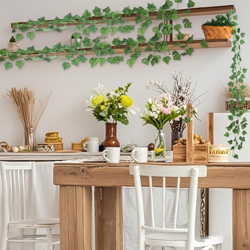CAPBUDING 93.6ft Artificial Ivy Garland 12 Pack Faux Vines for Wall & Room Decor