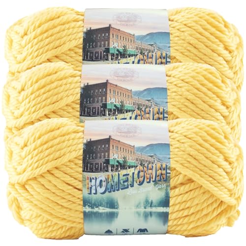 Lion Brand Hometown Yarn, Super-Bulky 3 Pack - Pittsburgh Yellow