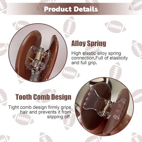 AEGYPIUS Football Hair Claw Clip, 1.37 Inch Small Acetate Hair Clip 2 Pcs