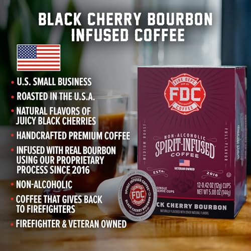 Black Cherry Bourbon Coffee K Cups - 12 Count Pack - Veteran Owned