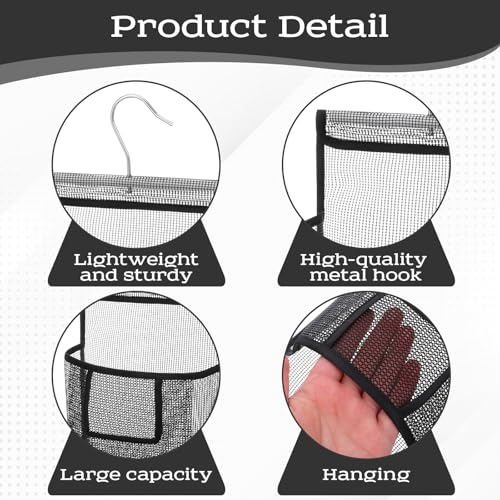 Compact Mesh Shower Caddy - PVC Bathroom Storage Organizer with Hooks for Travel, Dorm, Gym