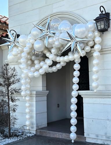 100PCS Pearl White Linking Balloons - 6 Inch Quick Link Latex for Party Decorations
