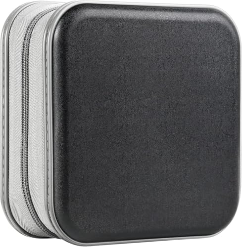 UENTIP 48 Capacity CD DVD Storage Case - Portable Disc Holder (Black)