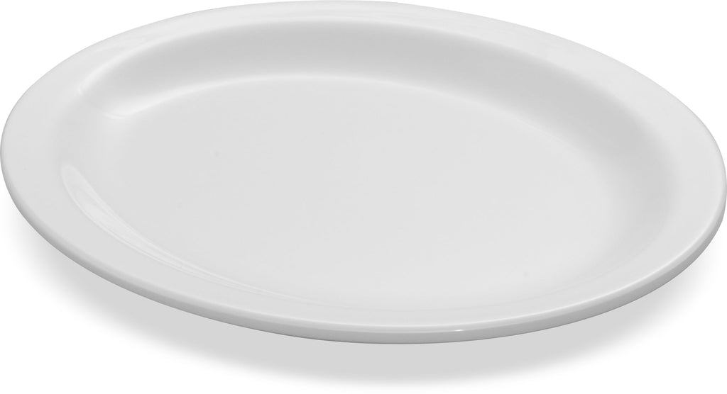 Carlisle FoodService Products Kingline Plastic Oval Platter Oval Tray for Home and Restaurant, Melamine, 12 x 9 Inches, White, (Pack of 12)